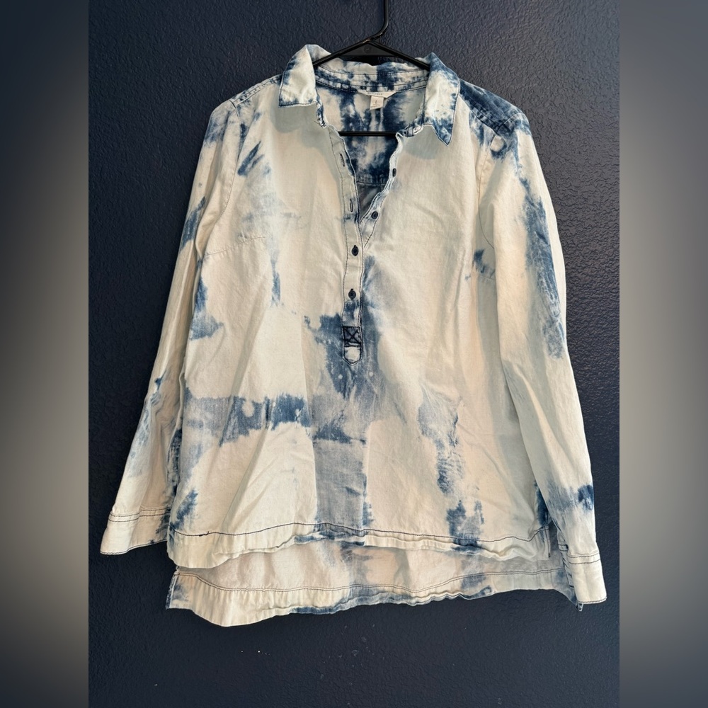 Tie-Dye Button-Up Women's Top